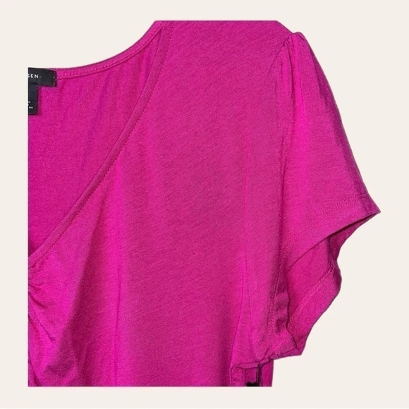 HALOGEN SHORT SLEEVE BLOUSE RUCHED‎ IN FRONT SIZE MEDIUM - Picture 6 of 8